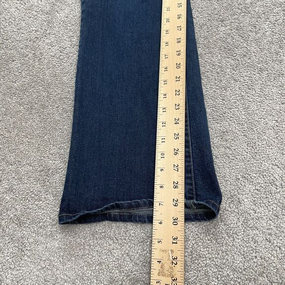 Eddie Bauer Curvy Bootcut Denim Jeans Womens 12 Blue Mid Rise Specially Dyed - Picture 8 of 15